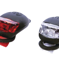 Supercycle Rubber Front & Rear LED Bike Light Set, 3-Settings, 2-pk