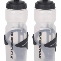 Supercycle Bike Water Bottle Value Pack, BPA Free, Clear, 700-mL, 2-pk