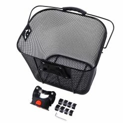 Supercycle Wire Front Bike Basket W/Removable Handle, Weather-Resistant, Black