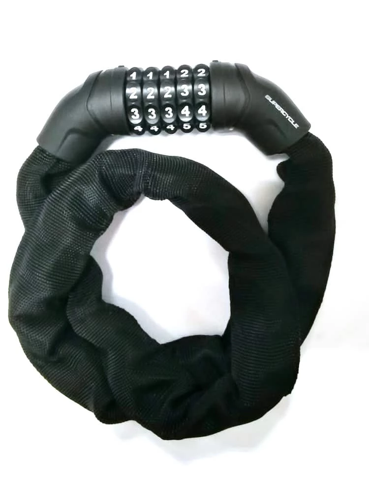 Supercycle Bike Lock Chain W/Resettable 5-Digit Dial Combination, Anti-Theft, Black, 3-ft 2 Supercycle Bike Lock Chain W/Resettable 5-Digit Dial Combination, Anti-Theft, Black, 3-ft - Image 2