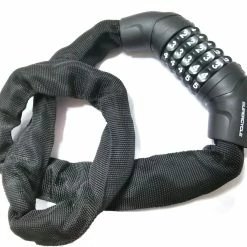 Supercycle Bike Lock Chain W/Resettable 5-Digit Dial Combination, Anti-Theft, Black, 3-ft