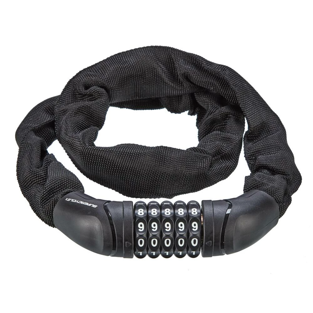 Supercycle Bike Lock Chain W/Resettable 5-Digit Dial Combination, Anti-Theft, Black, 3-ft 3 Supercycle Bike Lock Chain W/Resettable 5-Digit Dial Combination, Anti-Theft, Black, 3-ft - Image 3