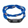 Supercycle Steel Kids' Bike Chain Lock W/Resettable 4-Digit Dial Combination, Anti-Theft, Blue, 2.1-in
