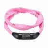 Supercycle Steel Kids' Bike Chain Lock W/Resettable 4-Digit Dial Combination, Anti-Theft, Pink, 2.1-in