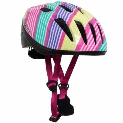 Supercycle Stripes Crosstrails Kids' Bike Helmet W/Adjustable Straps, Multi-Colour, Ages 5+
