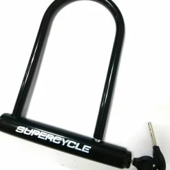 Supercycle Flatkey Steel Bike U-Lock Cable W/Mounting Bracket, Anti-Theft, Black, 9-in