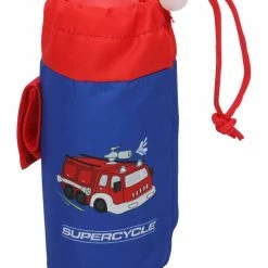 Supercycle Aluminum Kids' Bike Water Bottle W/Cage/Holder, BPA Free, Blue, 400-mL