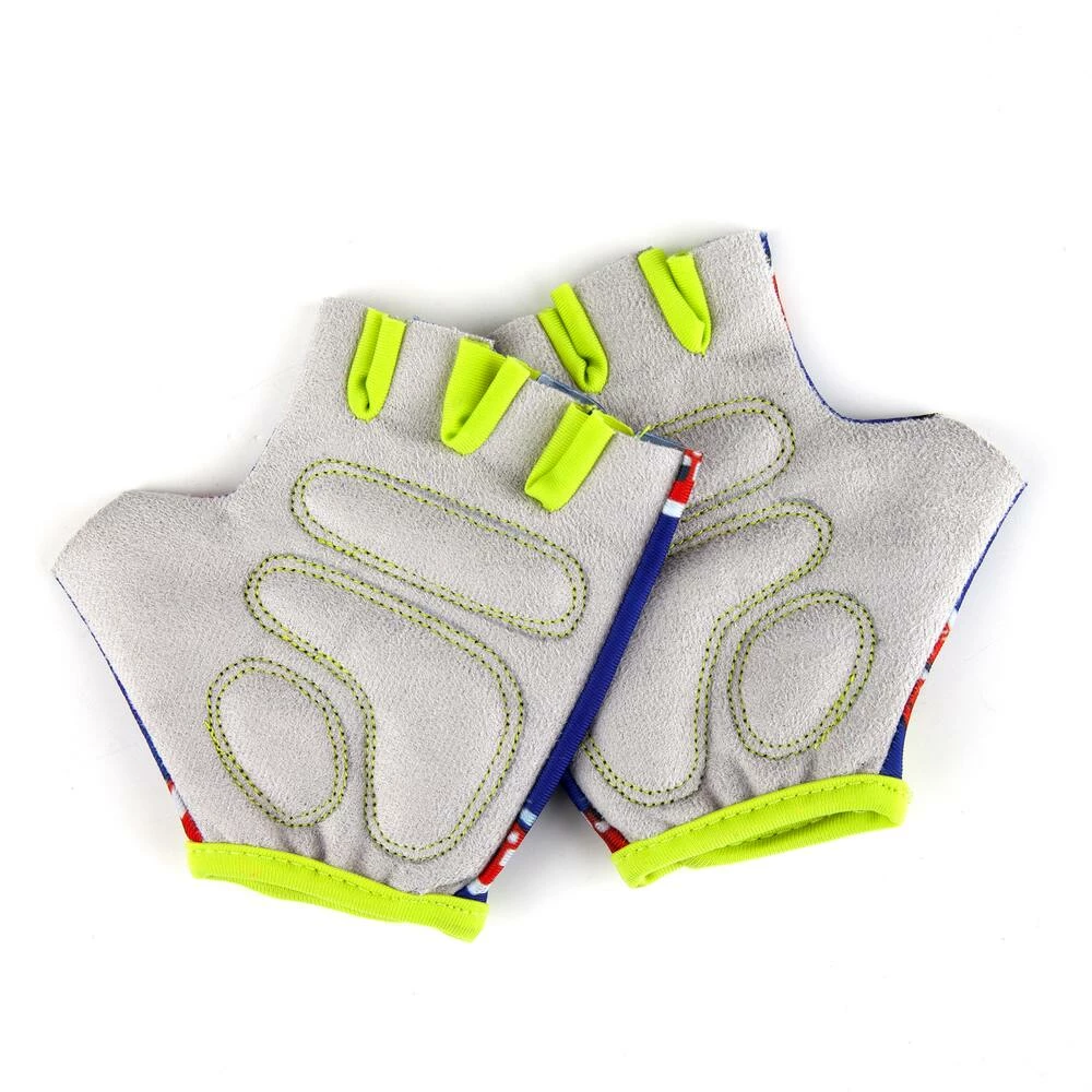 Supercycle Kids' Velcro Half Finger Bike Gloves, Blue 2 Supercycle Kids' Velcro Half Finger Bike Gloves, Blue - Image 2