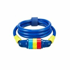 Supercycle Steel Kids' Bike Lock Cable W/Resettable 3-Dial Combination, Anti-Theft, Blue, 3.3-in