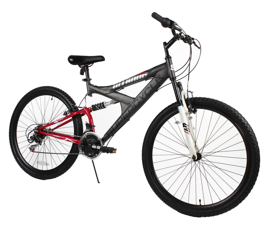 Supercycle Nitrous Dual Suspension Mountain Bike, 21-Speed, 27.5-in 1 Supercycle Nitrous Dual Suspension Mountain Bike, 21-Speed, 27.5-in