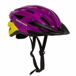 Supercycle Pursuit Bike Helmet, Youth, Purple/Yellow