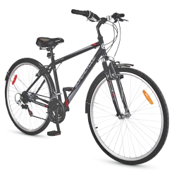 Supercycle Solaris 700C Hybrid Bike, Black